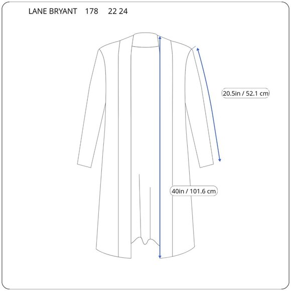 Lane Bryant Women Sweater 22 24 Plus Cardigan Open Blue Casual Comfy BLU170E - Picture 2 of 11